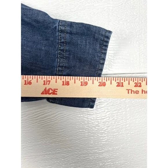 Wrangler Denim Shirt Adult Large Blue Denim - Picture 16 of 16